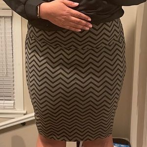 Olive green and black pencil stretch skirt Torrid